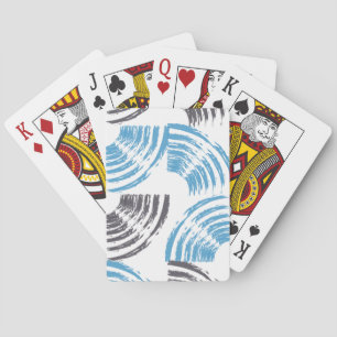Modern, cool, trendy blue abstract brush strokes playing cards