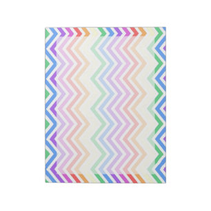Modern, cool, trendy colorful rainbow chevron notepad