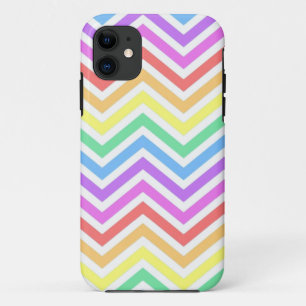 Modern, cool, trendy colourful rainbow chevron iPhone 11 case