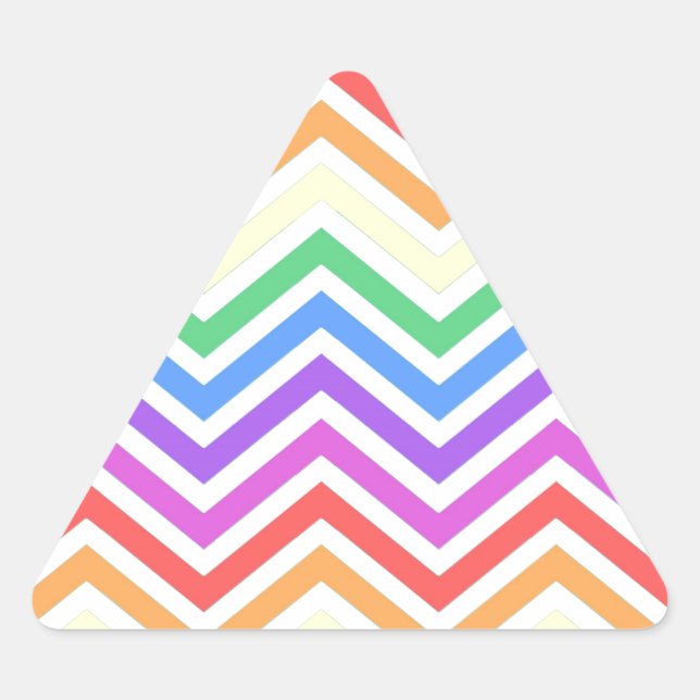 Modern, cool, trendy colourful rainbow chevron triangle sticker (Front)