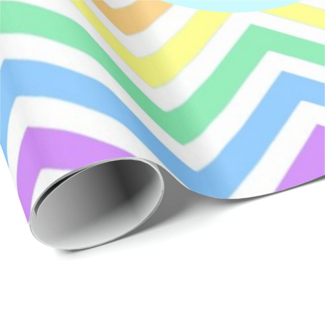 Modern, cool, trendy colourful rainbow chevron wrapping paper (Roll Corner)