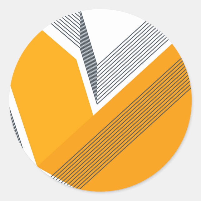 Modern, cool, trendy, urban, simple geometric art classic round sticker (Front)