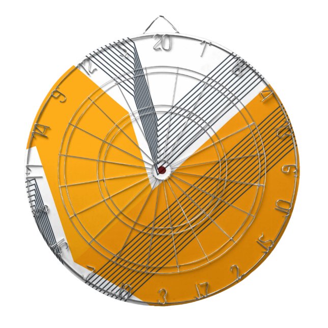 Modern, cool, trendy, urban, simple geometric art dartboard (Front)