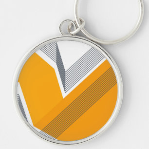 Modern, cool, trendy, urban, simple geometric art key ring