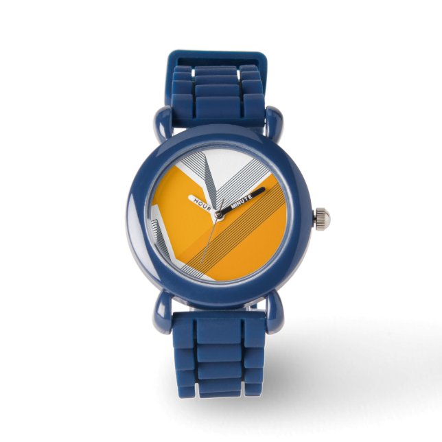 Modern, cool, trendy, urban, simple geometric art watch (Front)