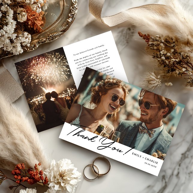 Modern Cool Wedding Thank You Card (Creator Uploaded)