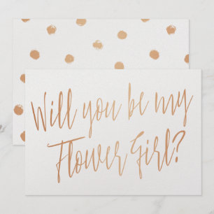 Modern Cooper "Will you be my flower girl" Invitation