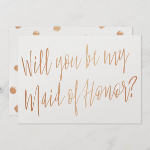 Modern Cooper "Will you be my maid of honor" Invitation