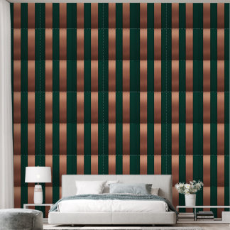 Modern Copper & Emerald Vertical Stripe AI art  Wallpaper