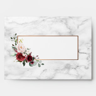 Modern Copper Geometric Burgundy Elegant Wedding Envelope