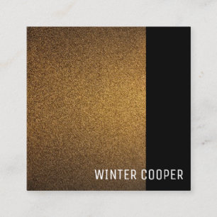 Modern copper gold black frame minimalist  square business card