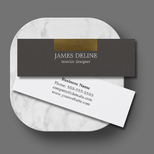 Modern Copper Grey Texture Interior Designer Mini Business Card
