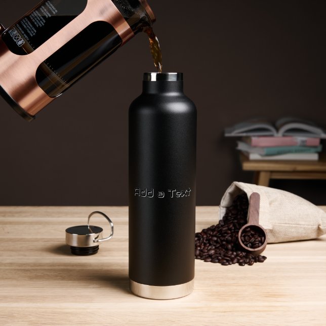 Modern Copper Insulated Flask Custom Add a Text  Water Bottle (Coffee (Rotated))