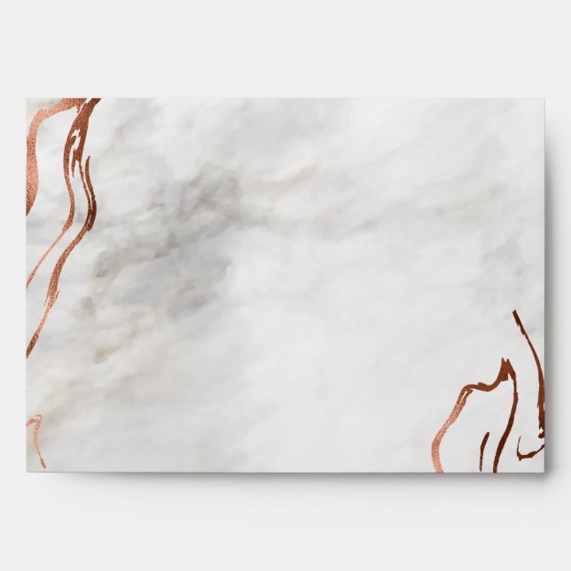 Modern Copper & Italian Marble Wedding Inspiration Envelopes (Front)