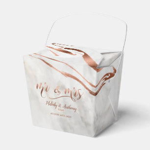 Modern Copper & Italian Marble Wedding Inspiration Favour Box