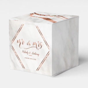 Modern Copper & Italian Marble Wedding Inspiration Favour Box
