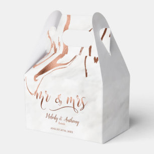 Modern Copper & Italian Marble Wedding Inspiration Favour Box