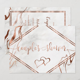 Modern Copper & Italian Marble Wedding Inspiration Invitation