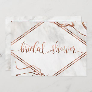 Modern Copper & Italian Marble Wedding Inspiration Invitation