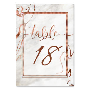 Modern Copper & Italian Marble Wedding Inspiration Table Number