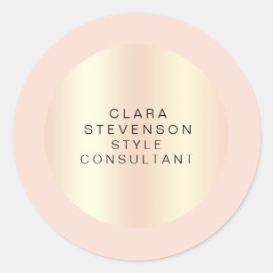 Modern copper rose gold & blush pink consultant classic round sticker