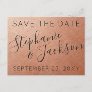 Modern Copper Save the Date   U PICK COLOR Announcement Postcard