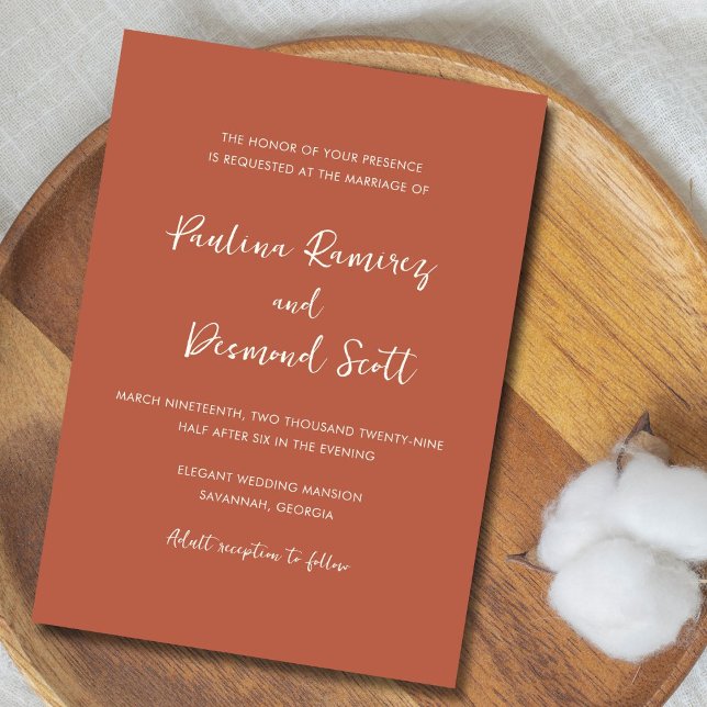 Modern Copper Simple Wedding Invitation (Creator Uploaded)