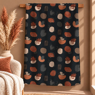 Modern Copper Terracotta Abstract Shapes Blanket