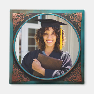 Modern Copper Turquois Memory Anchor Magnet