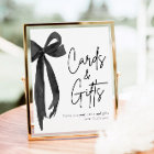 Modern Coquette Black Bow Cards and Gifts Sign