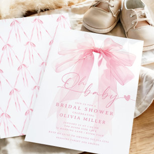 Modern Coquette Bow Baby Shower Invitation