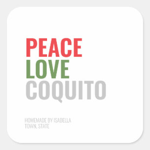 Modern Coquito Christmas Drink Square Sticker