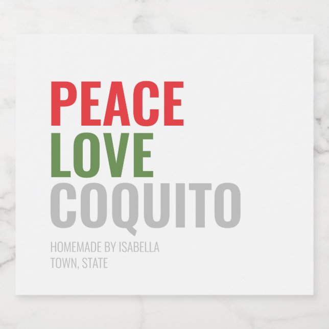 Modern Coquito Christmas Drink Wine Label (Single Label)