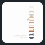 Modern Coquito Christmas Square Sticker<br><div class="desc">Modern earthy colour typography. 
Add name and where it was made for a personal touch.</div>