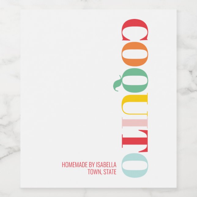 Modern Coquito Christmas Wine Label (Single Label)