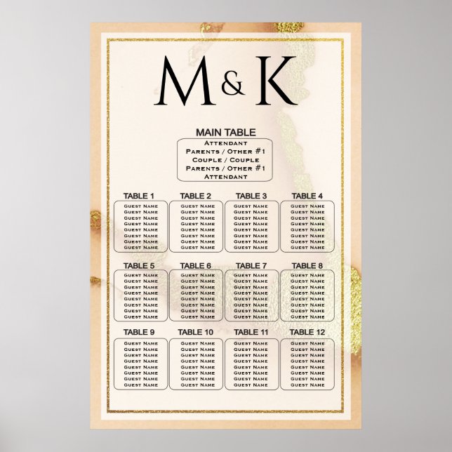 Modern Coral Abstract Amazing Wedding Poster (Front)