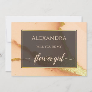 Modern Coral Abstract 💡 Inky Oil Wedding Invitation