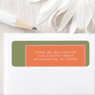 Modern Coral and Green Geometric Return Address 