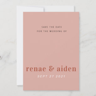 Modern Coral and Rust Save the date card