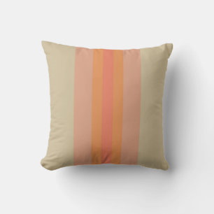 Modern Coral Beige Striped Throw Pillow