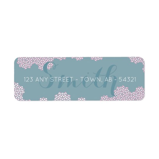 Modern Coral Bubbles Abstract Aqua & Pink Return Address Label