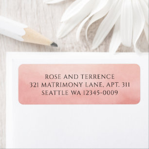 Modern Coral Coastal Chic Elegant Return Address