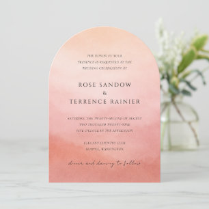 Modern Coral Coastal Chic Elegant Wedding Invitation