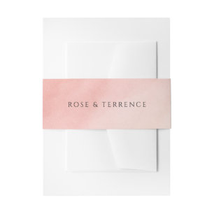 Modern Coral Coastal Chic Elegant Wedding Invitation Belly Band