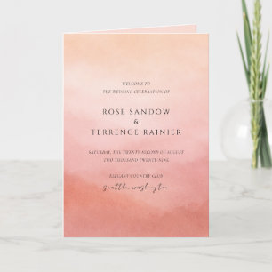 Modern Coral Coastal Chic Elegant Wedding Programme