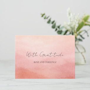 Modern Coral Coastal Chic Elegant Wedding Thank You Card