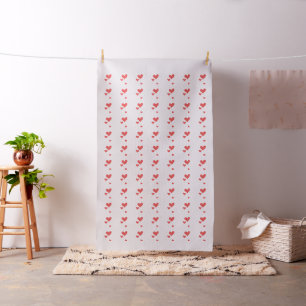 Modern Coral Heart Pattern Fabric
