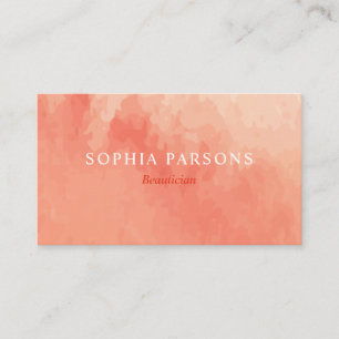 Modern Coral Peach Watercolor Business Card