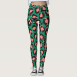 Modern Coral Pink Black Green Leopard Animal Print Leggings<br><div class="desc">This modern and trendy pattern is perfect for the stylish fashionista. It features a hand-drawn coral pink, black, and bright green safari animal print. It's elegant, cool, artsy, and unique. ***IMPORTANT DESIGN NOTE: For any custom design request such as matching product requests, colour changes, placement changes, or any other change...</div>