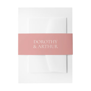 Modern Coral Pink Elegant Wedding Invitation Belly Band